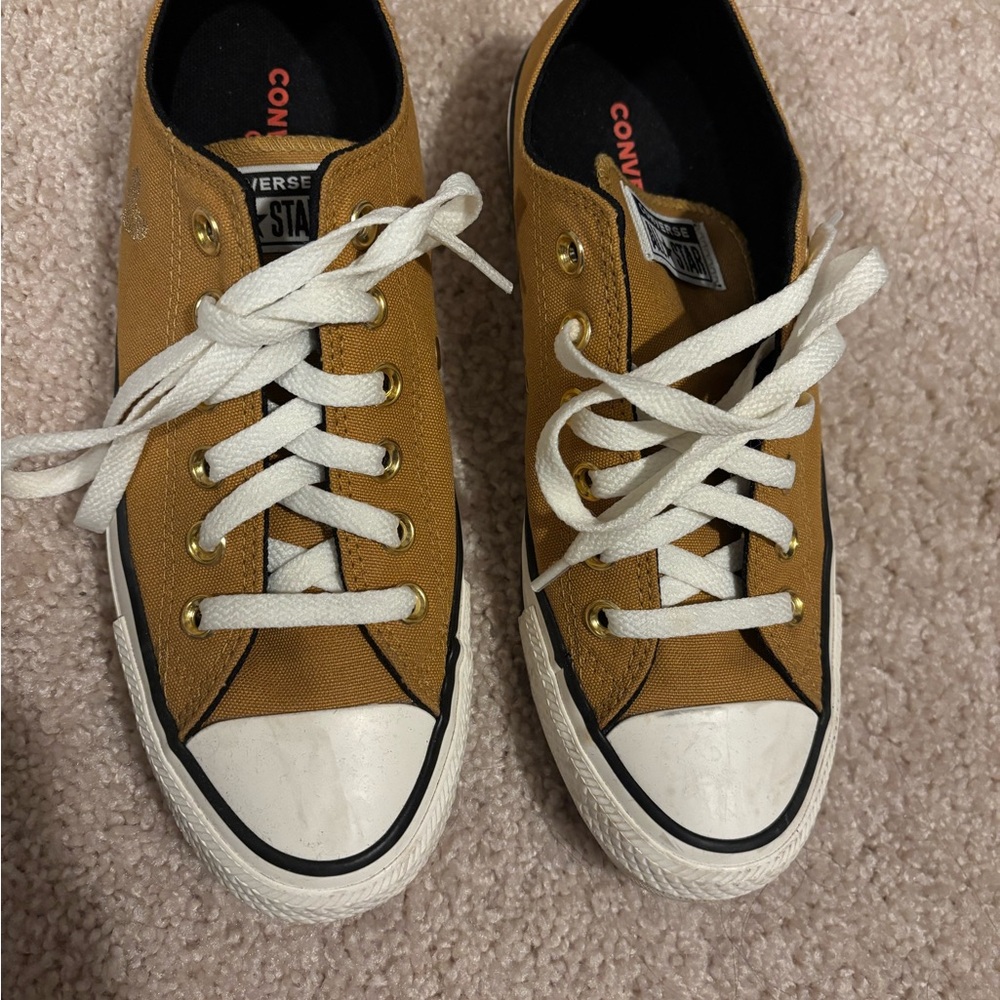 Converse Mustard Custom Sneakers